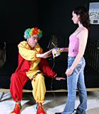 Retired depressed clown gets fucked by a sexy teenage babe