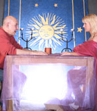 Raunchy senior releasing boner on a willing blonde teen