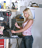 Senior showing a horny blonde beauty his powerful tools