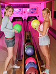 Two teenage cuties toying their juicy pussies after bowling
