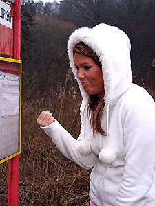 Blonde teenie is rimming two guys for a bottle of liquor