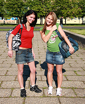 Four cute lesbian girls practising their ballet lessons