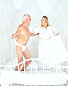 Horny senior reaches heaven and bones a hot teenage angel