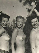 Several fifties ladies going naked in their own backyard