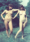 Naked retro hippie ladies showing their hot hairy snatch
