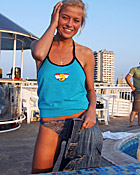  Cute blonde first timer loves to swim around fully nude