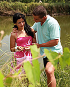 Pierced teenage girl gets her virgin pussy fucked outdoor