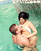 Teenage cutie loves milking a big stiffy cock in the pool