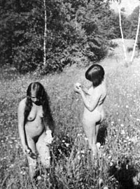 Hairy sixties teen hippies showing their natural bodies
