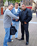 Blonde milf hooker gets dirty with two big erected cocks