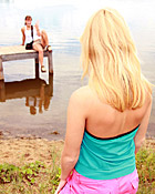  Two teenage lezzies toying eachothers tight pussy outdoor