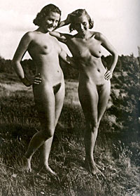 Several outdoor vintage ladies going fully naked outdoor
