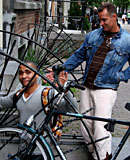 Busty Spanish slut gets a tourist to please all the way