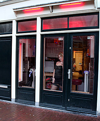 Russian old guy and his wife fucking a real window hooker