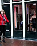 Russian old guy and his wife fucking a real window hooker