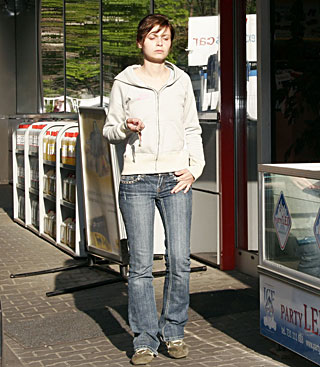 Skinny teen sucking and fucking a stranger his erection