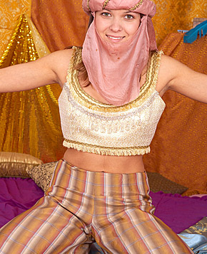  Three teenage harem girls sharing the sultan his erection