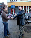 Milf pleasing a tourist his erected cock for cash money