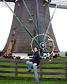  Dutch teen girl flashing her tits in front of windmills