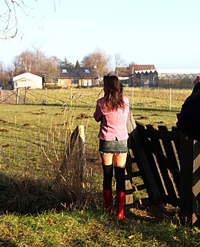 Brunette Dutch teenage girl gets pounded in an open field