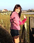 Brunette Dutch teenage girl gets pounded in an open field