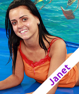 Slim teenager brunette spreads her pussy wide for a toy