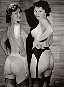 Several fifties ladies showing their round and sweet asses