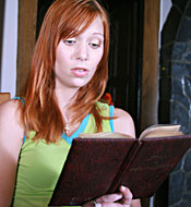 Senior waiter gets abused by a redhead teenage customer