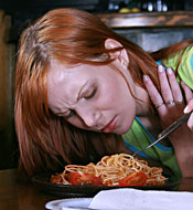 Senior waiter gets abused by a redhead teenage customer