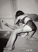 Crazy and vintage lesbians wrestling party from the fifties