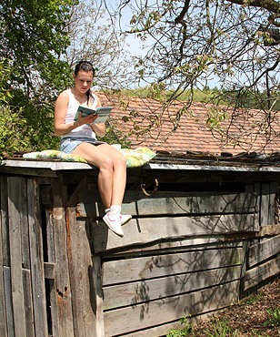 Hot horny teenage girl fucked hard outside in the garden