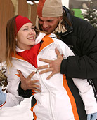 Sexy chick does horny teenage cumshot in the snow hardcore