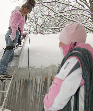  Two hot and very sexy teenage lesbians playing in the snow