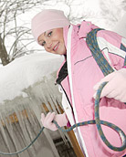  Two hot and very sexy teenage lesbians playing in the snow