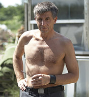 Dirty old guy spying on a hot masturbating babe outdoors