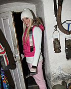 Young teenage sweetie masturbates with a big silver toy