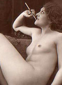Few very hot smoking vintage chicks posing nude with sigaret