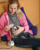  Making a very big dildo disappear in her wet gaping cunt