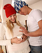 Sexy and thirsty teenager drinking his tasty ejaculating cum