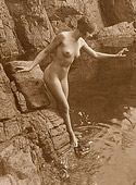 Some very sexy and vintage girls playing outdoors naked