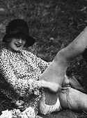 Some very sexy and vintage girls playing outdoors naked