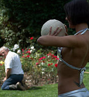 One very lucky gardener gets to fuck two younger hotties