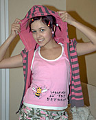 Very sexy teenage student masturbates snatch in her bed