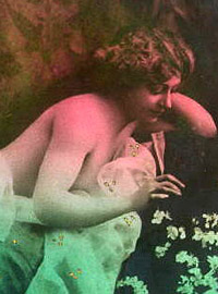 Some vintage naked girls wearing flowers in the thirties