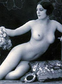 Some vintage naked girls wearing flowers in the thirties