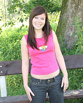 Very horny teenage girl masturbates on a bench outdoors