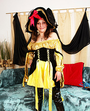 Very weird horny teenager wearing a big hat masturbates