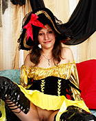 Very weird horny teenager wearing a big hat masturbates