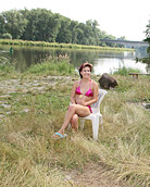 A sexy willing bikini chick with short hair fucked hard