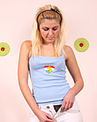 Teenage sweetheart fondling pussy with a pleasuring toy